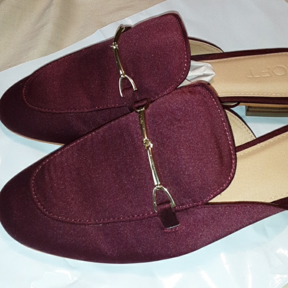 Loft Burgundy Mules Size 7.5 - Picture 9 of 11